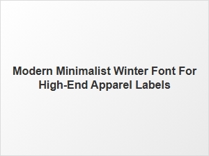 Modern Minimalist Winter Font for High-End Apparel Labels