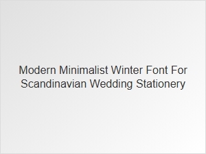 Modern Minimalist Winter Font for Scandinavian Weddings